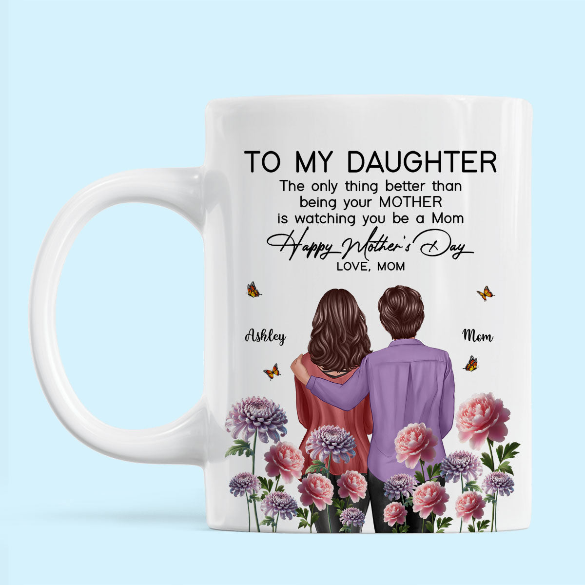 To My Daughter From Mom Happy Mother's Day Birth Flower Personalized Mug, Gift For Daughter