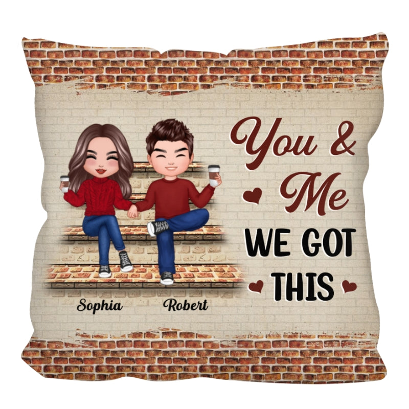 Couple Sitting On Stairs Personalized Pillow