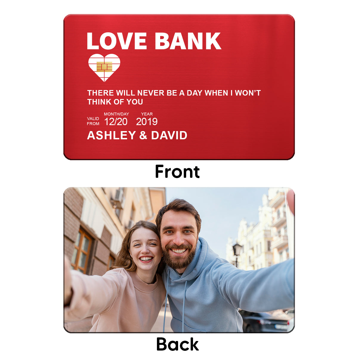 Bank Love A Reminder Of How Much I Love You Couple Photo Personalized Metal Wallet Card