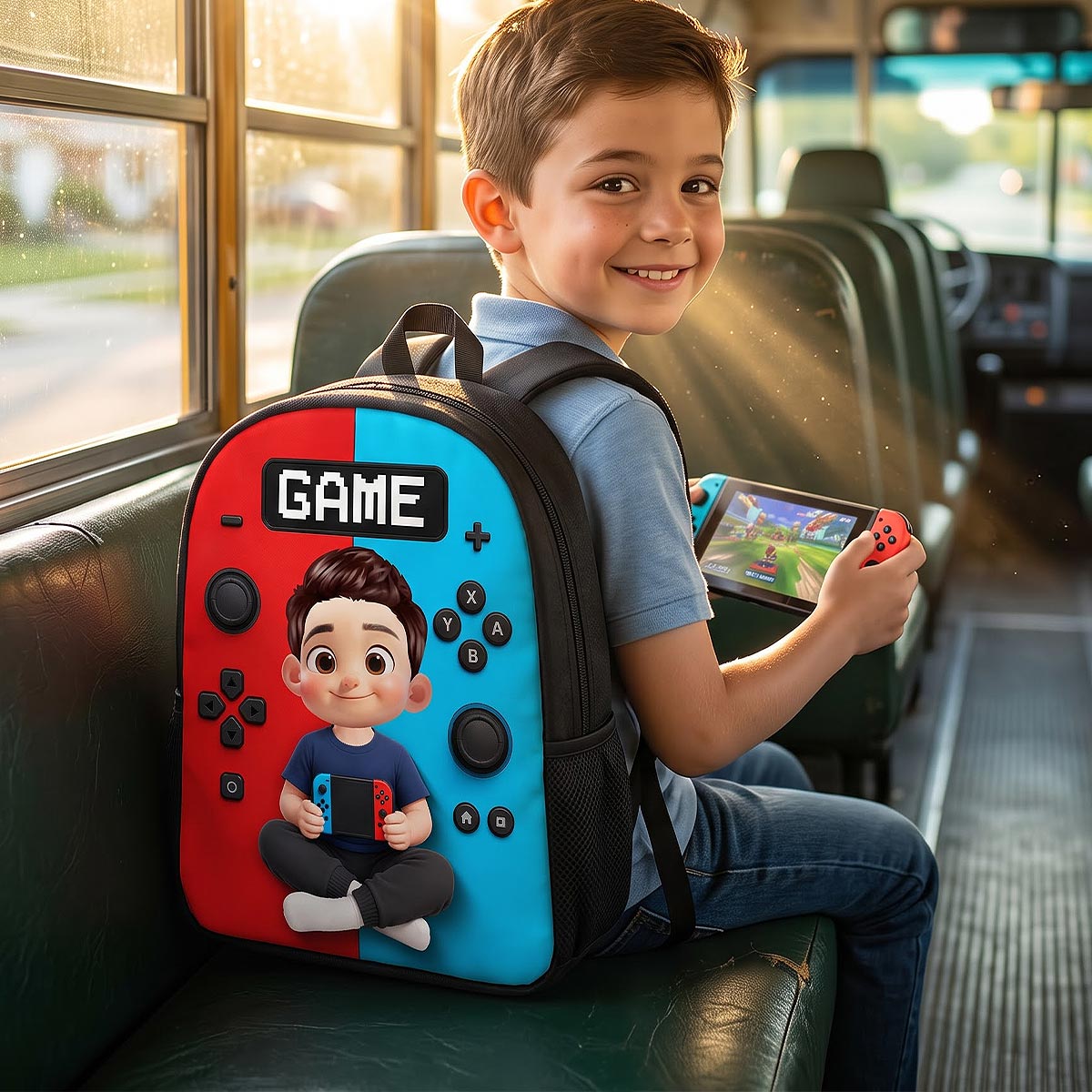 Gamer Boy Controller - Personalized Backpack - Back To School Gift For Young Gamers