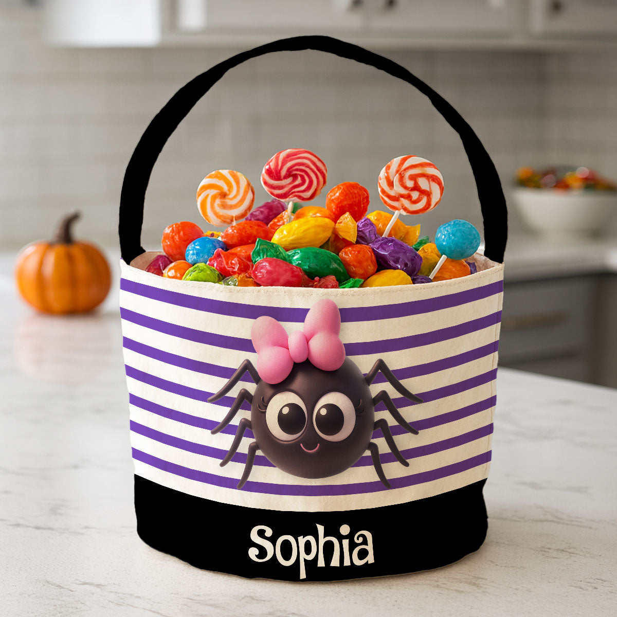 Halloween Cute Characters Personalized Trick or Treat Basket for Kids, Gift for Daughter, Son, Grandkids