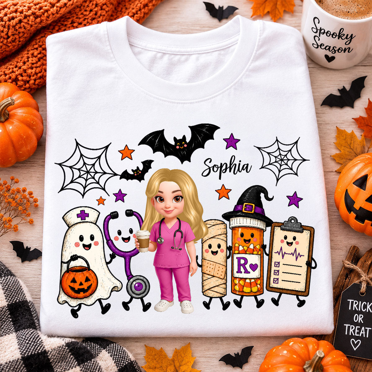 Halloween Cute Nurse Things - Personalized Shirt - Halloween Shirt For Nurse