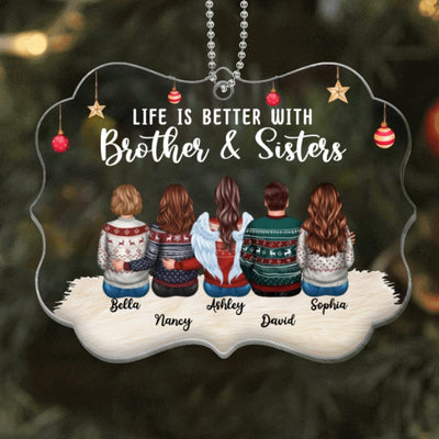Family Besties Siblings Gift Personalized Christmas Acrylic Ornament