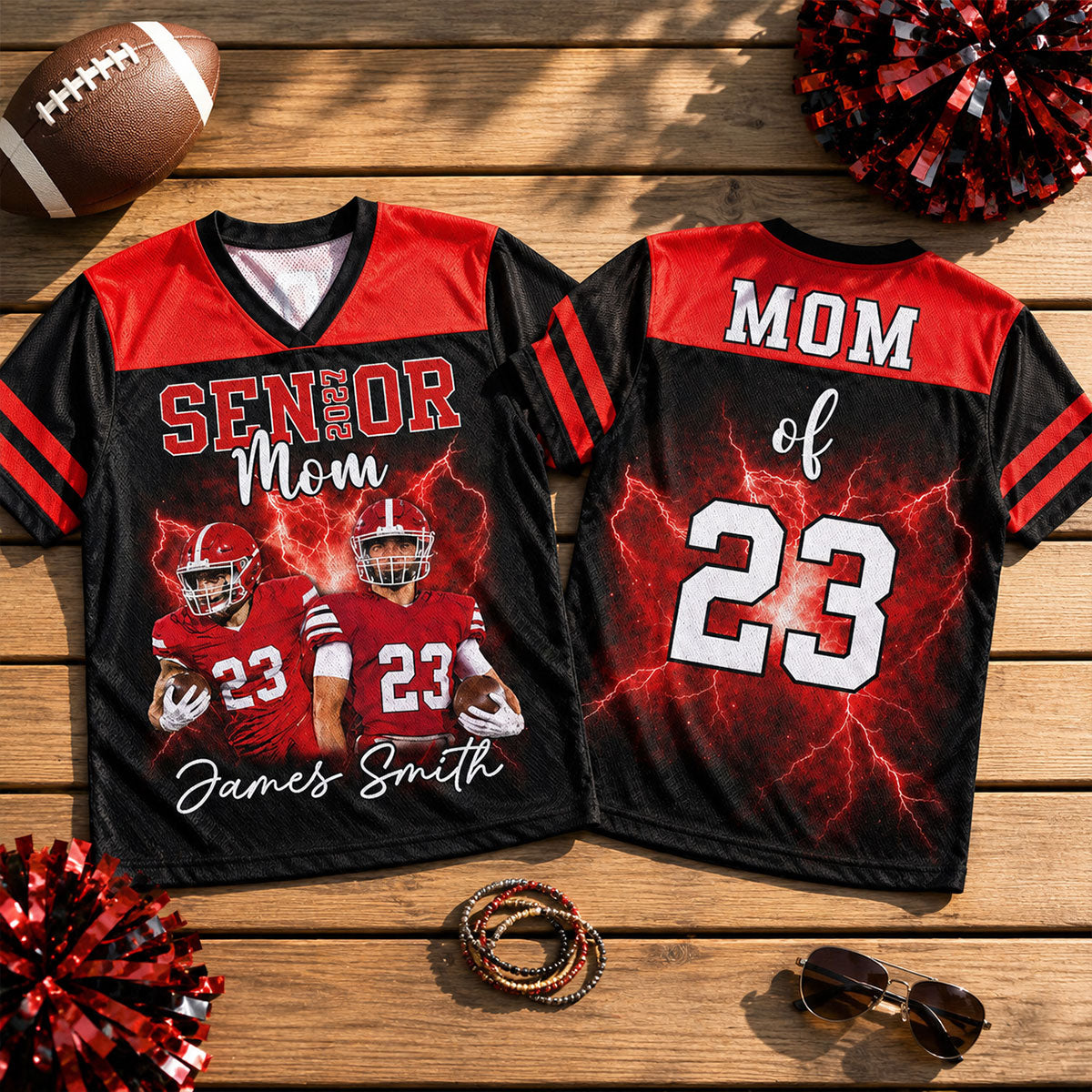 Proud Family Of Sport Senior - Personalized Football Jersey - Senior Night Shirt For Family, For Football Mom, Dad