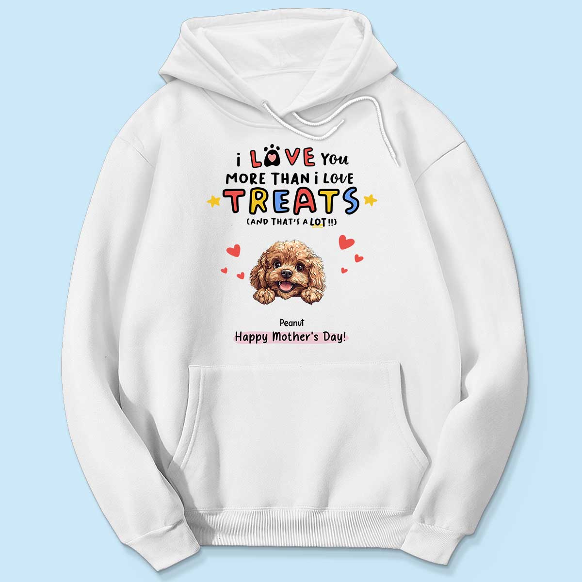 I Love You More Than I Love Treats Cartoon Peeking Dog Personalized Shirt, Gift for Dog Moms