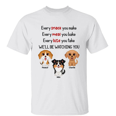 Watercolor Cute Dogs We‘ll Be Watching You Gift For Dog Lovers Personalized Shirt