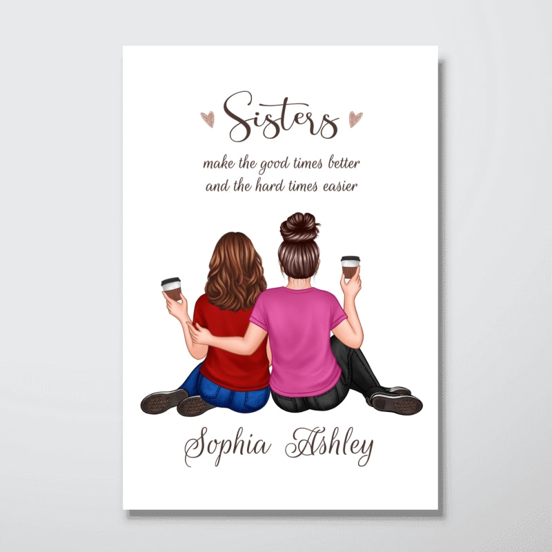 Best Friends Make The Good Time Better Embracing Besties Personalized Vertical Poster
