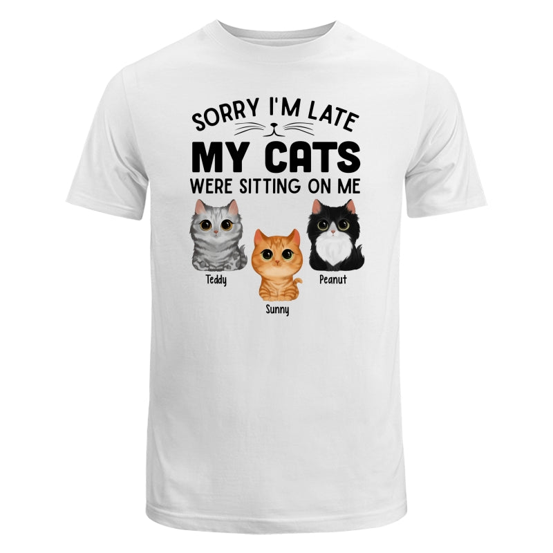 Watercolor Cute Cats Sorry My Cats Sitting On Me Personalized Shirt