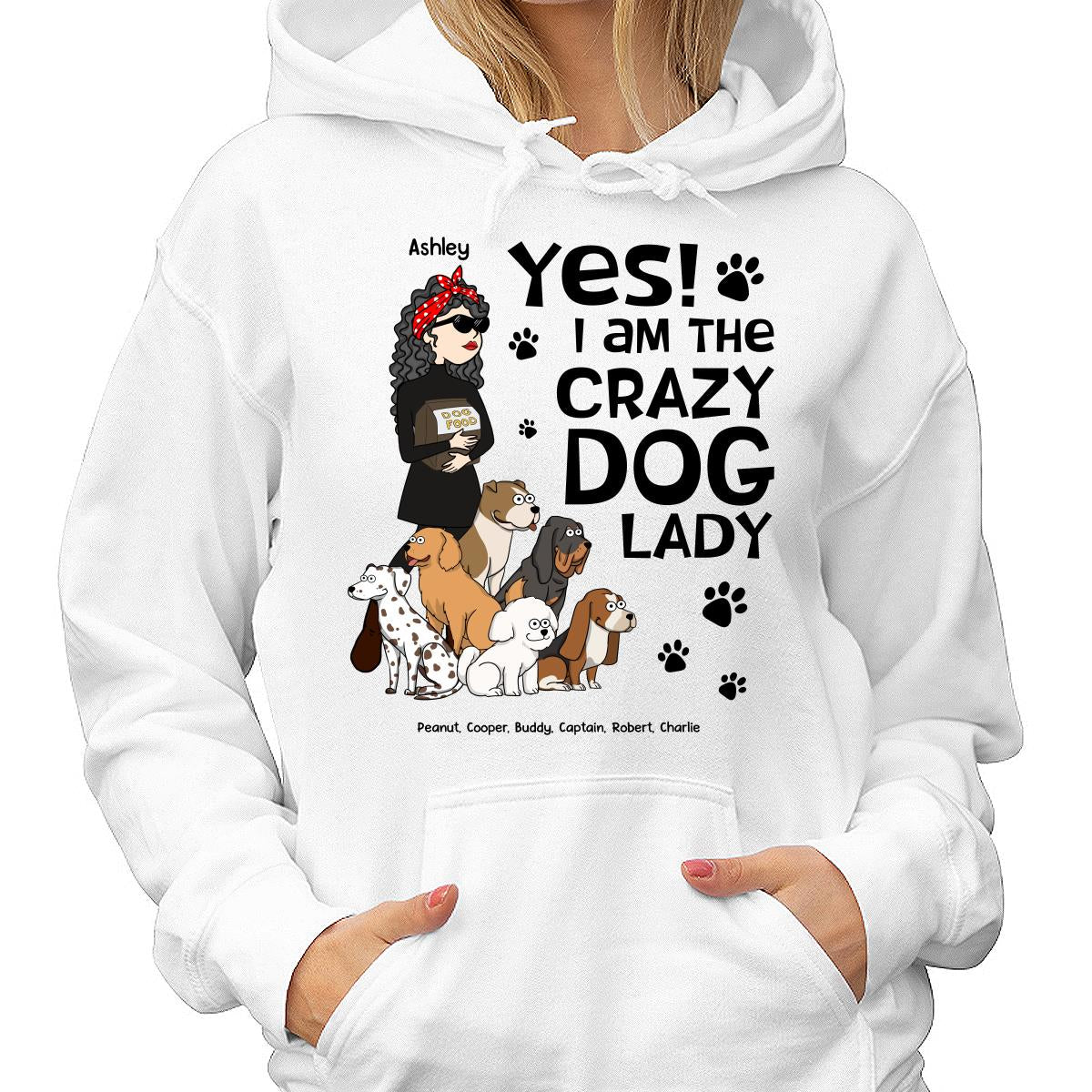 Yes I Am A Crazy Dog Lady Funny Dog Cartoon Personalized Shirt