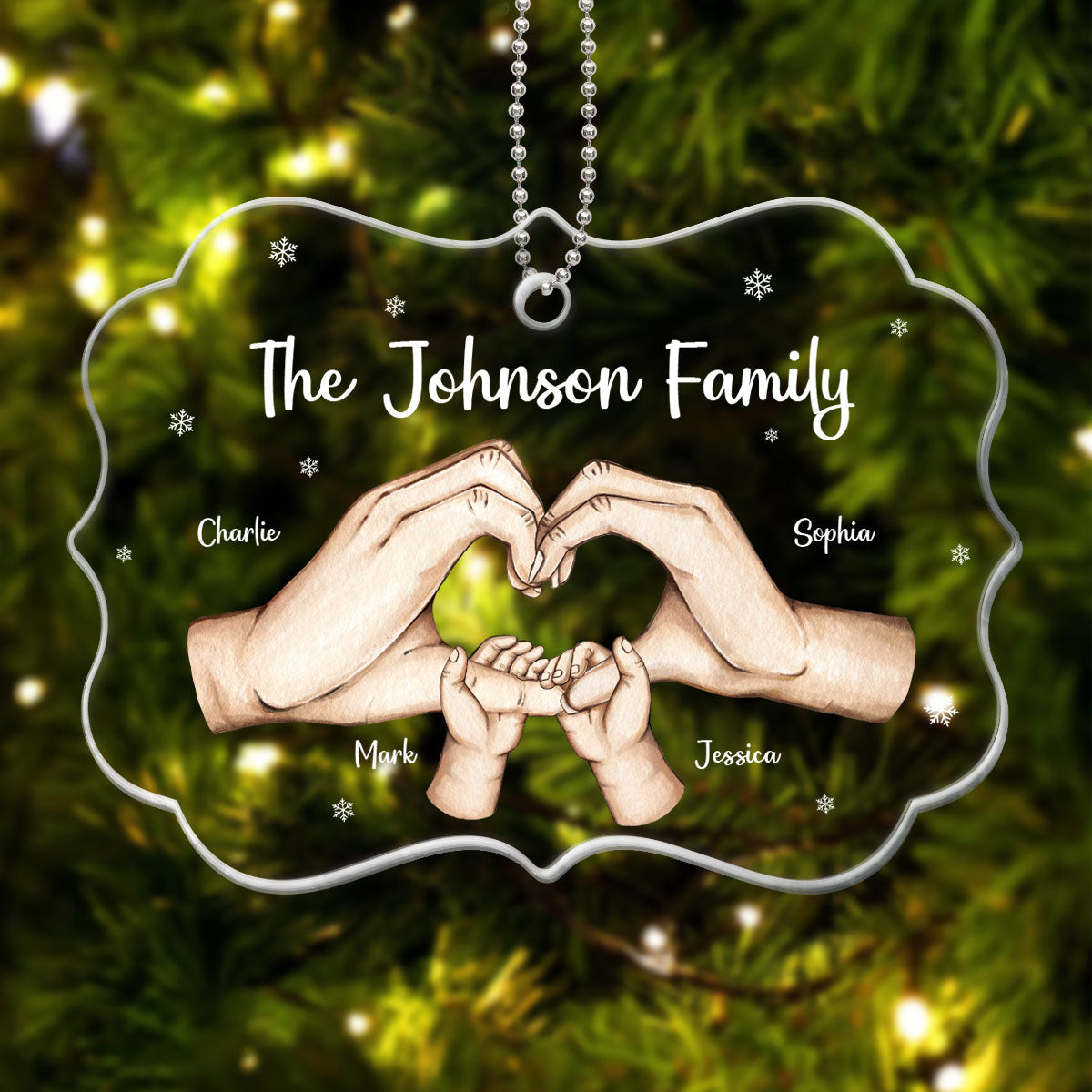 Together We Make A Family Heart Hands Personalizec Acrylic Ornament