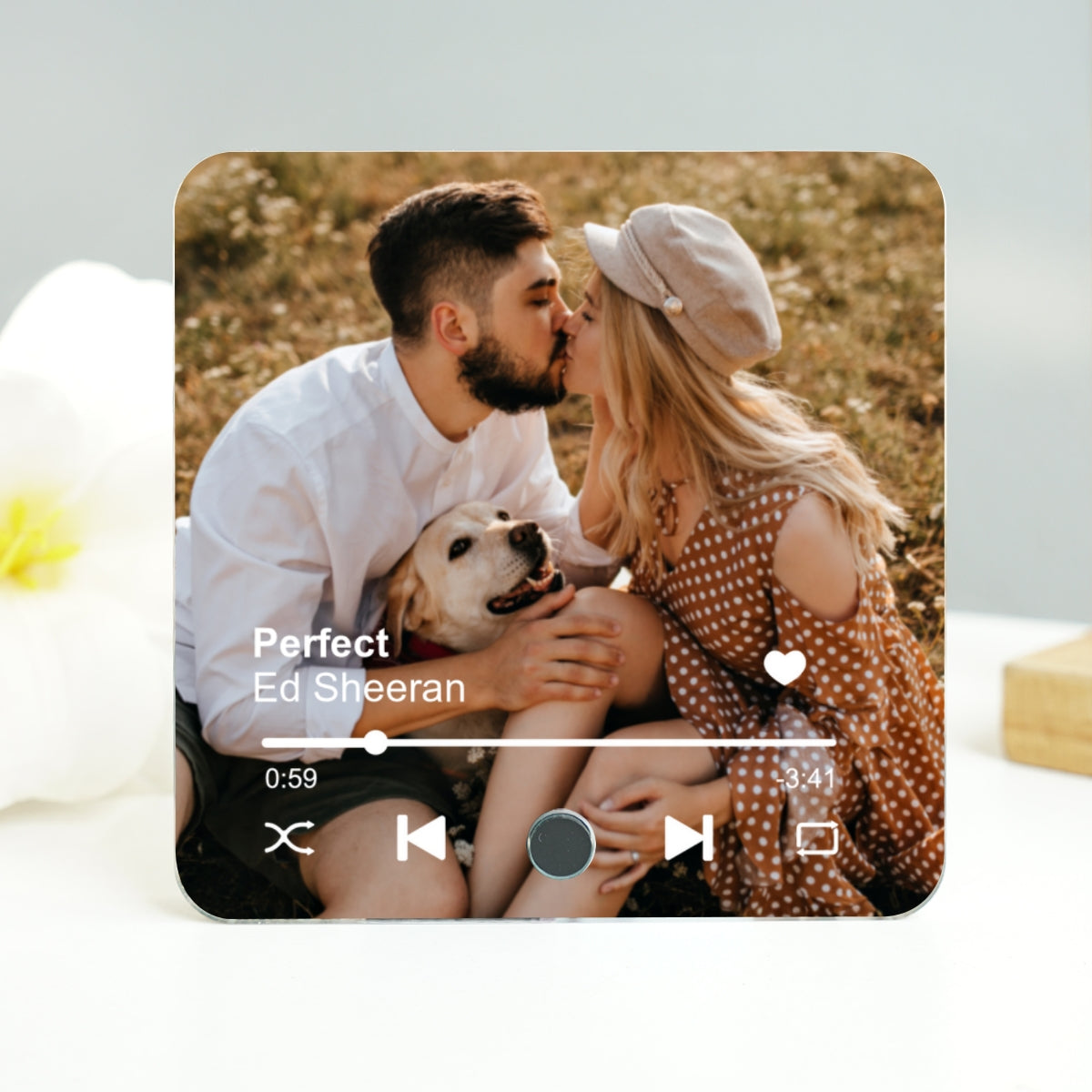 Custom Photo & Favorite Song Personalized Music Fridge Magnet,  Gift For Couple