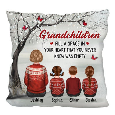 Grandchildren Fill A Space Grandma Personalized Pillow (Insert Included)