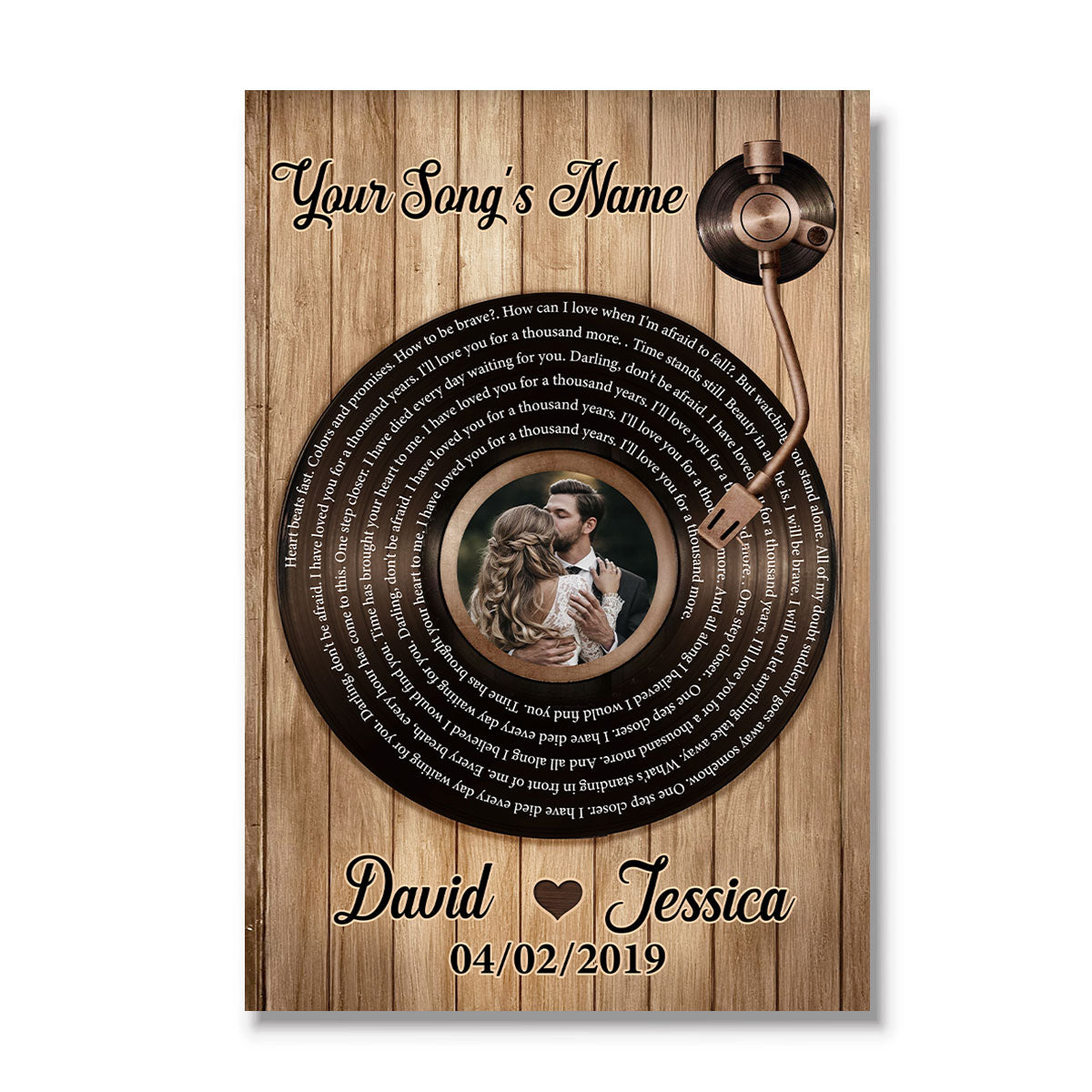 Upload Photo Vinyl Record Custom Song Lyrics Personalized Poster, Anniversary Wedding  Gift For Her, For Him, For The Couple
