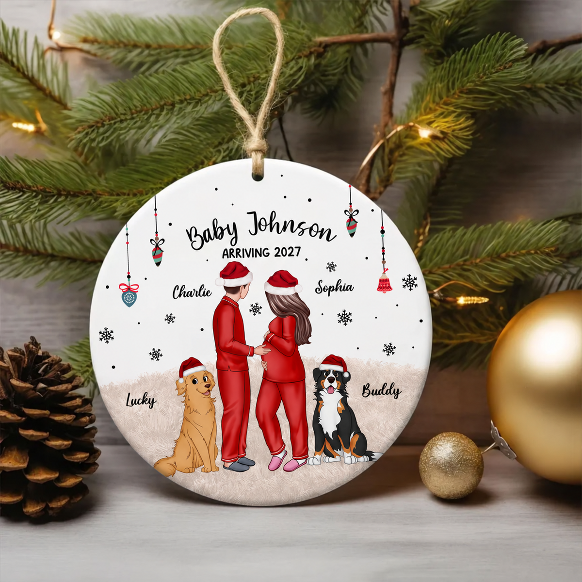 Pregnancy, New Mom Gift, Expecting Parent Gift - Personalized Ornament - New Mom Gift, Expecting Parent Gift