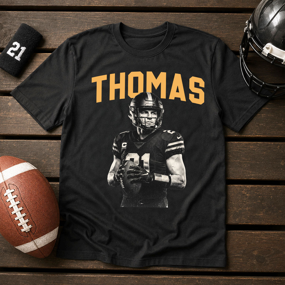 Custom Photo Retro Vintage Portrait - Personalized Shirt - Trendy Fall Tee for Football Mom