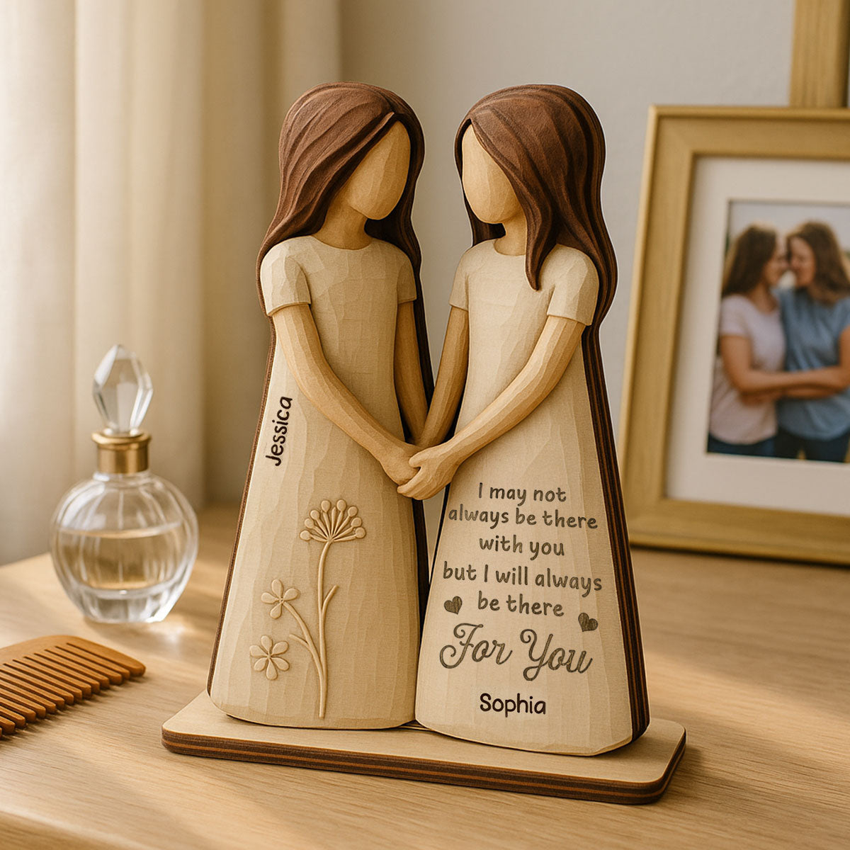 I'll Always Be There For You 3D Effect - Personalized 2-Layered Wooden Plaque - Gift for Besties, Best Friends