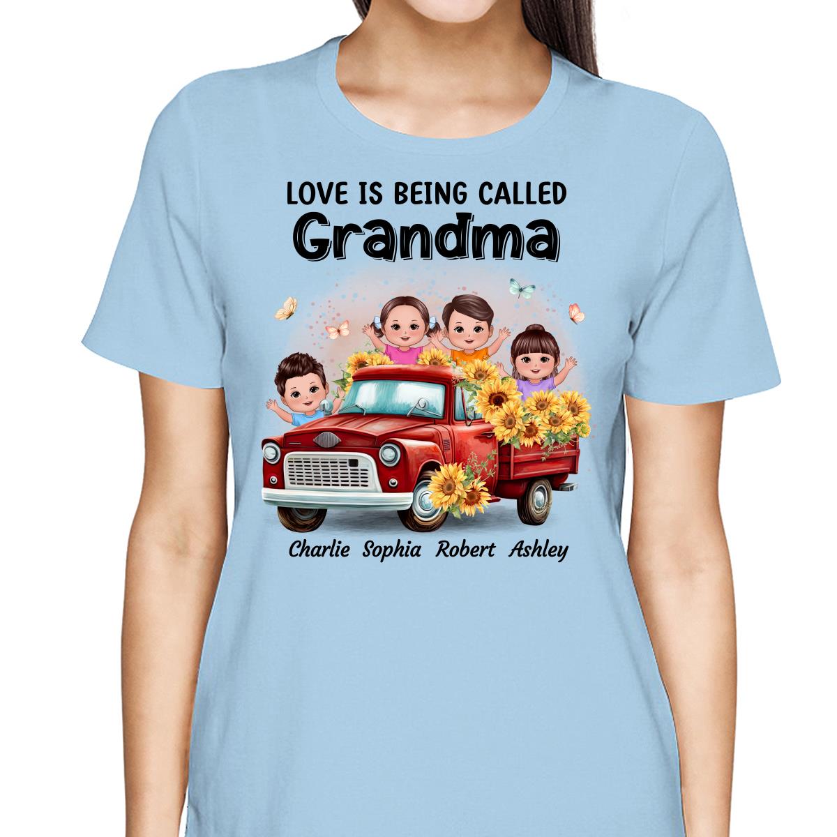 Loved Being Called Grandma Sunflower Truck Personalized Shirt
