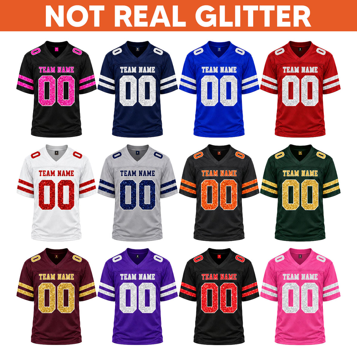 Trending Football Design For Girls - Personalized Football Jersey - Gift For Football Mom, Daughter, Cheerleaders (Not Real Glitter)