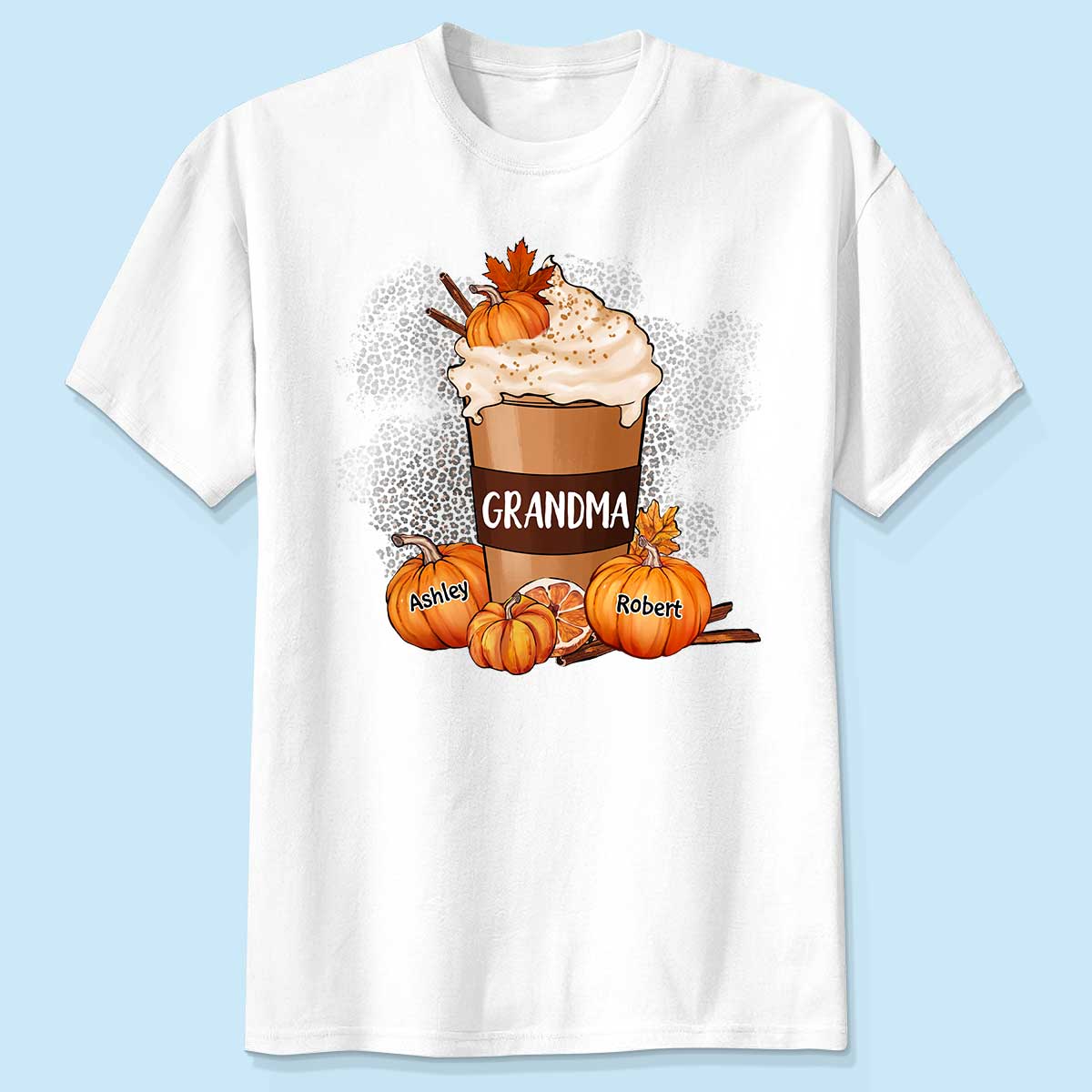 Grandma Mom Pumpkin Spice Latte Personalized Shirt