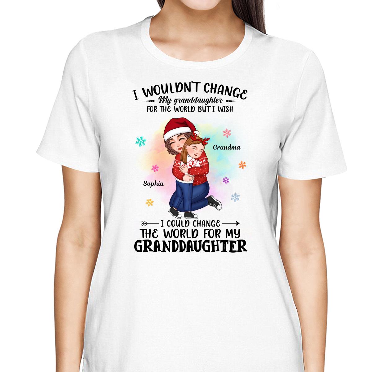Wouldn‘t Change My Grandkid For The World Grandma Personalized Hoodie Sweatshirt
