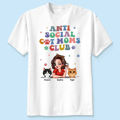 Anti Social Cat Mom Club Pesonalized Shirt
