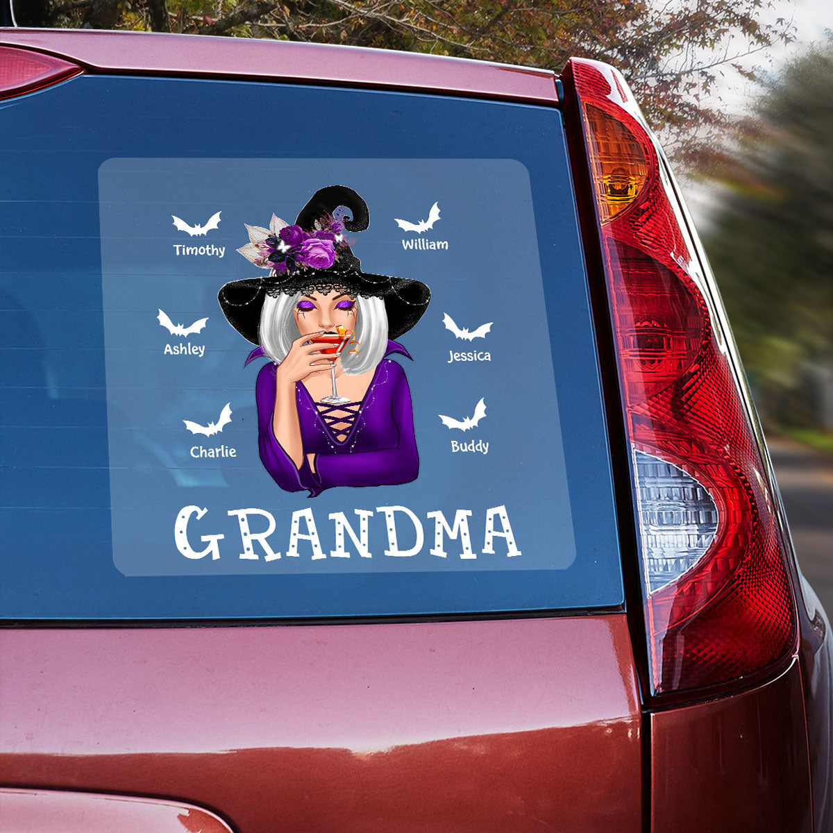 Halloween Witch Mom Grandma Personalized Decal, Halloween Decoration