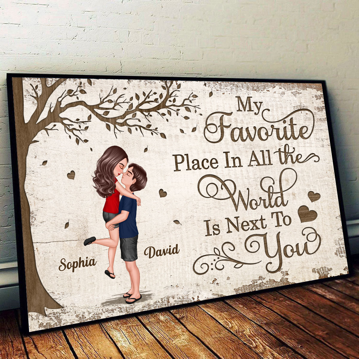 Favorite Place In The World Couple Hugging Kissing Summer Personalized Poster