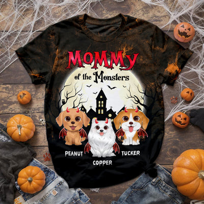 Halloween Mommy Daddy Of The Monsters Dogs Personalized Shirt, Spooky Halloween Costume For Dog Lovers, Dog Mom, Dog Dad