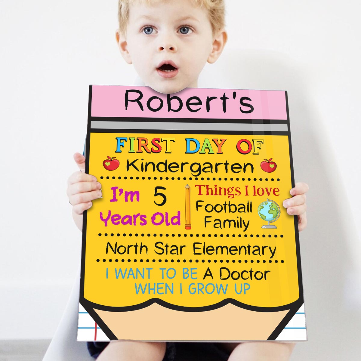 Acrylic First Day Of School Personalized Reusable Board Sign