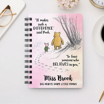 Someone Believes In You Personalized Spiral Notebook Journal, Teacher Gifts, Appreciation Gift
