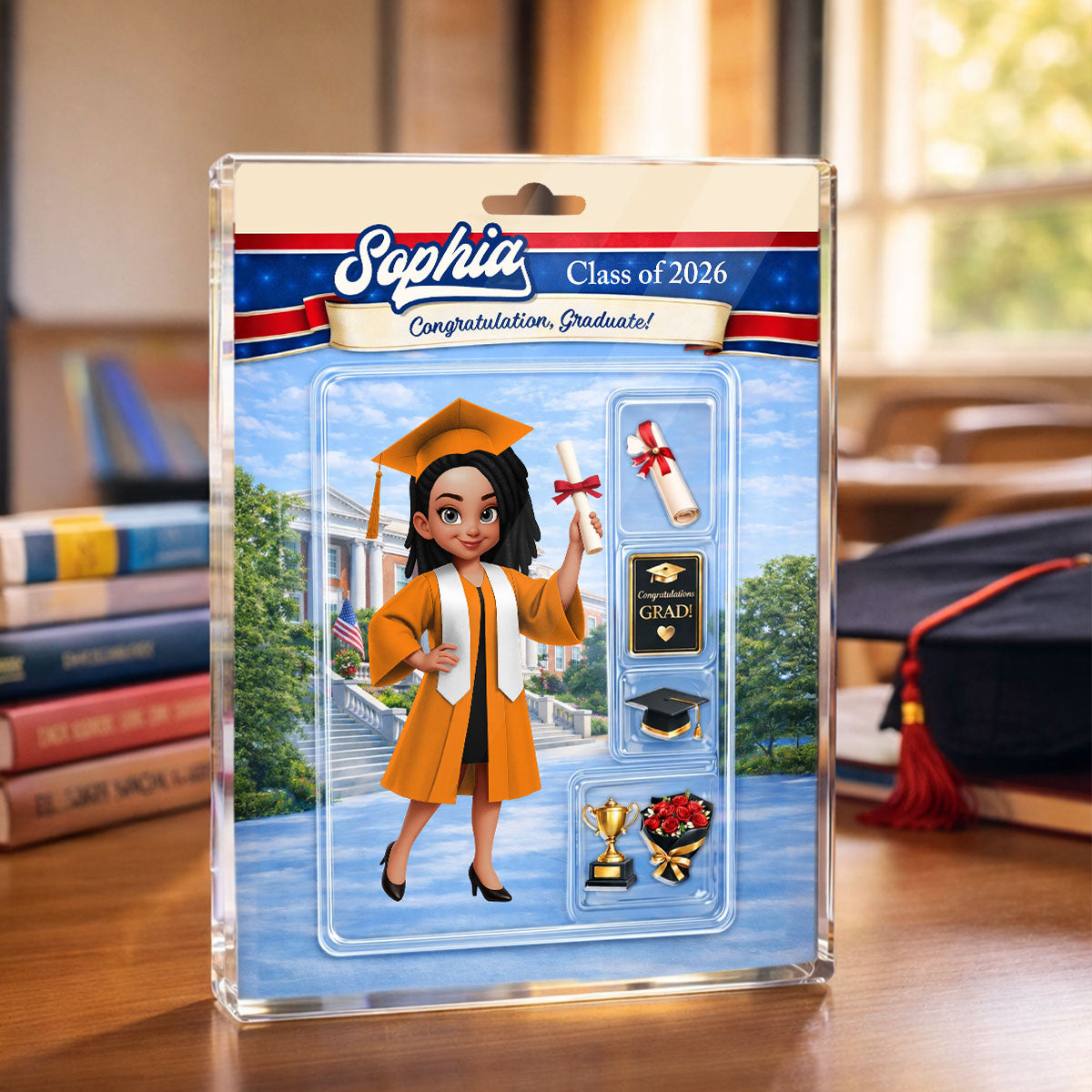 Senior Class Of 2026 Action Figure - Personalized Acrylic Block Plaque - Graduation Gift For Seniors, Daughter, Son, Grandkids