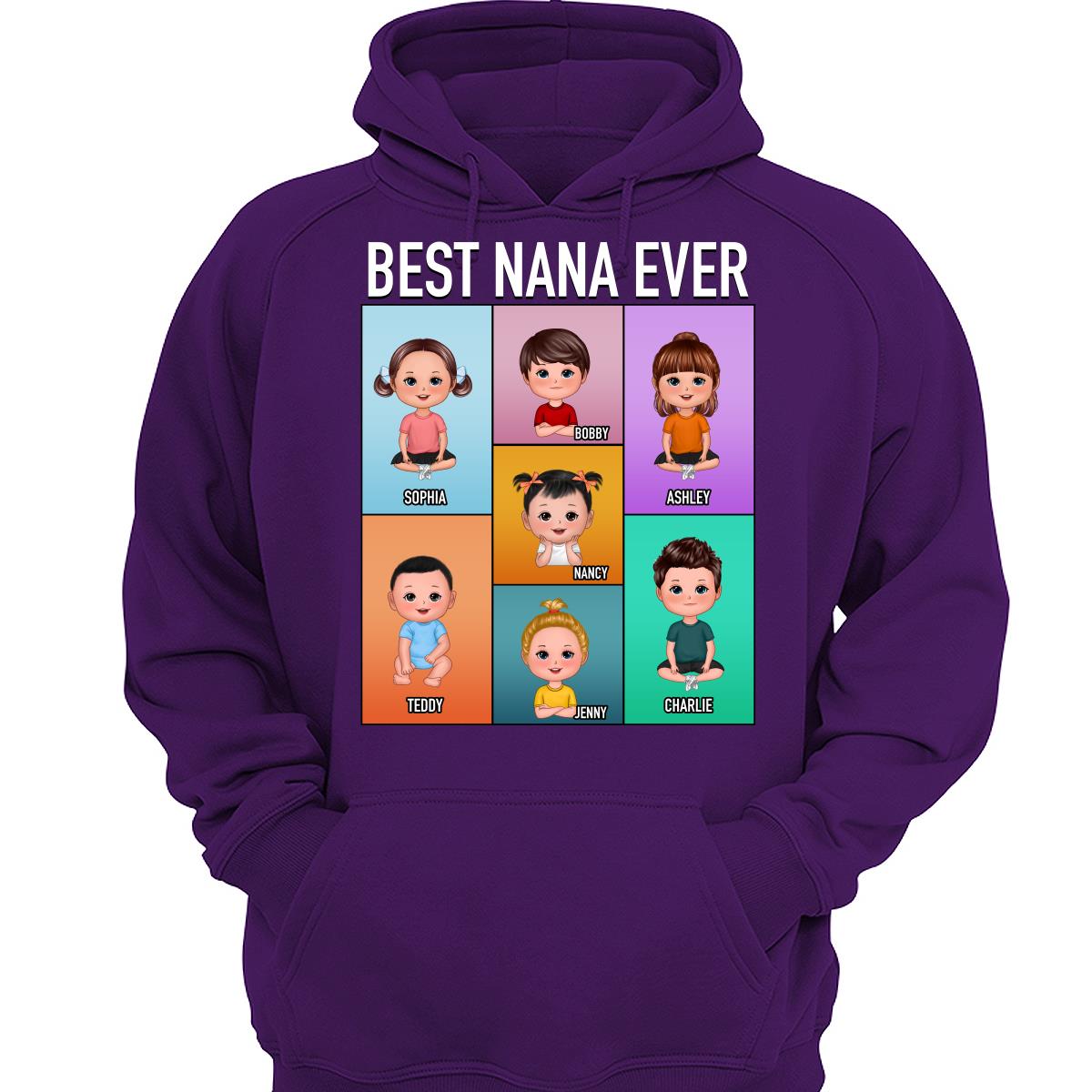 Best Mom Grandma Ever Doll Kids In Colorful Frame Personalized Shirt