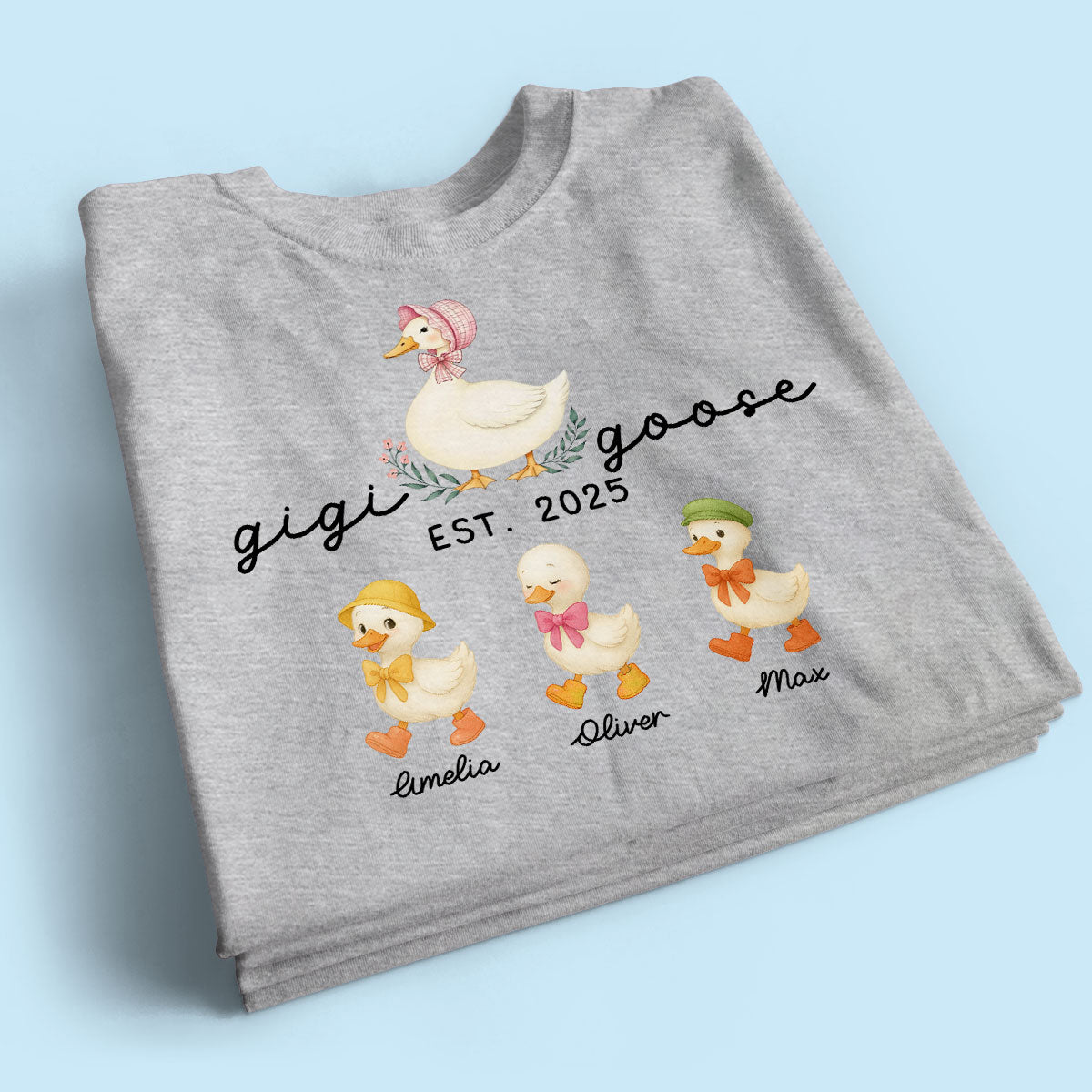 Mama Goose Grandma Goose And Kids Est Year Personalized Shirt, Gift
