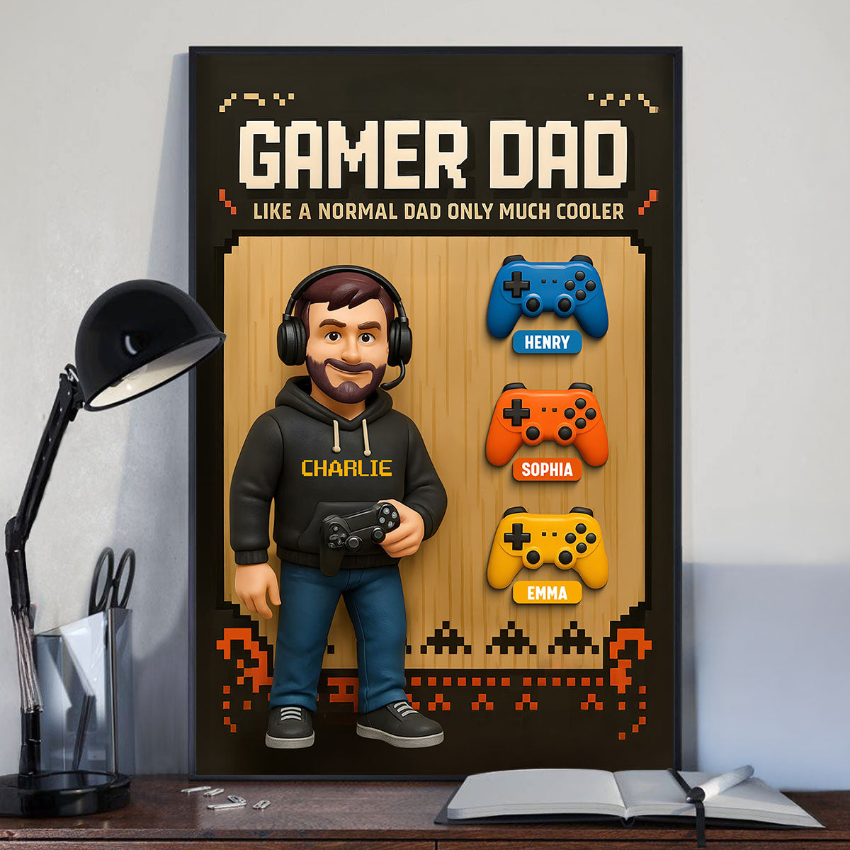 Gamer Dad Cooler Personalized Poster, Father's Day gift for Gamer Dad, Gift for Husband