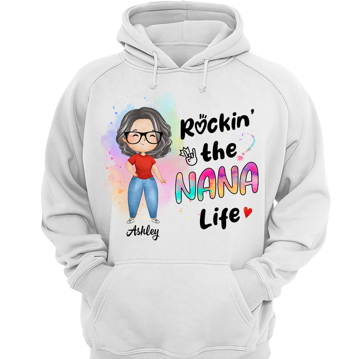 Rockin‘ Grandma Life New Style Watercolor Personalized Shirt