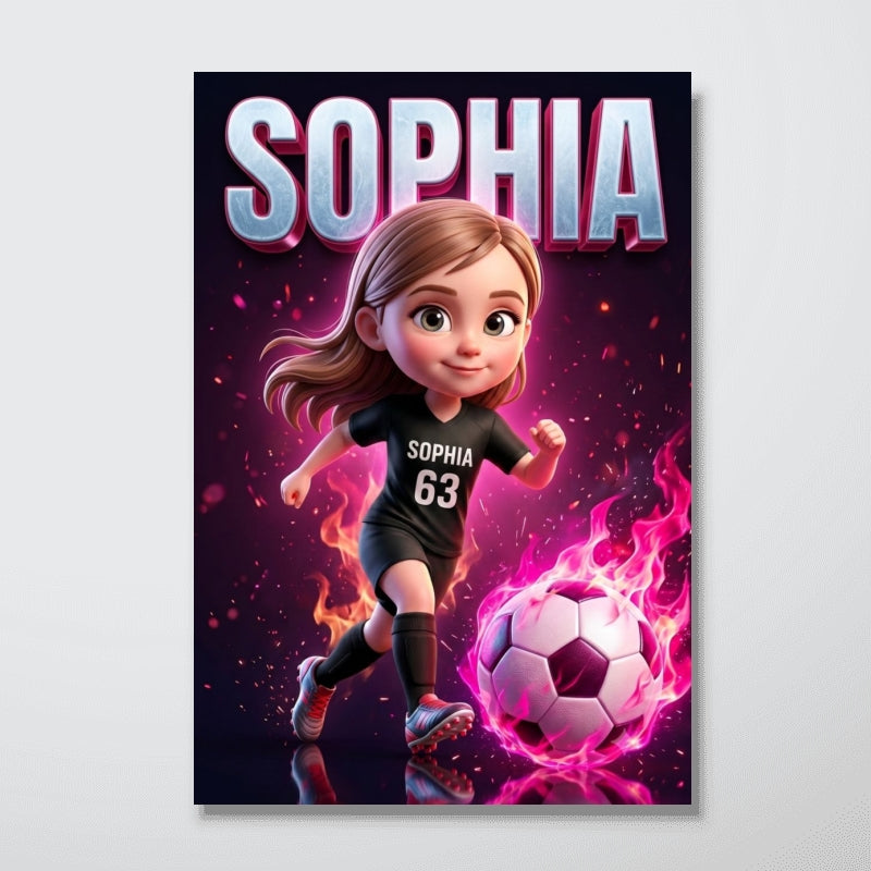 Custom Soccer Portrait from Photo - Personalized Poster - Soccer Player Gift, Boys Girls Room Decor