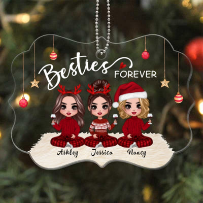 Doll Besties Christmas Checkered Pants Belux Shape Personalized Acrylic Ornament