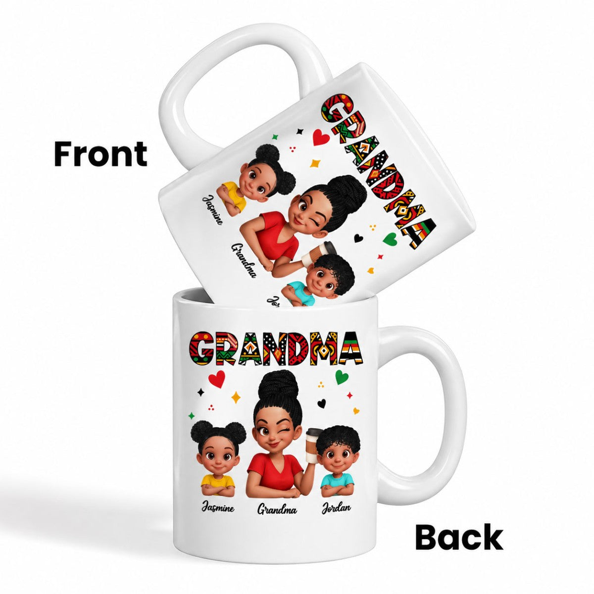 Tribal Pattern Grandma Grandkids Love - Personalized Mug - Gift For Grandma