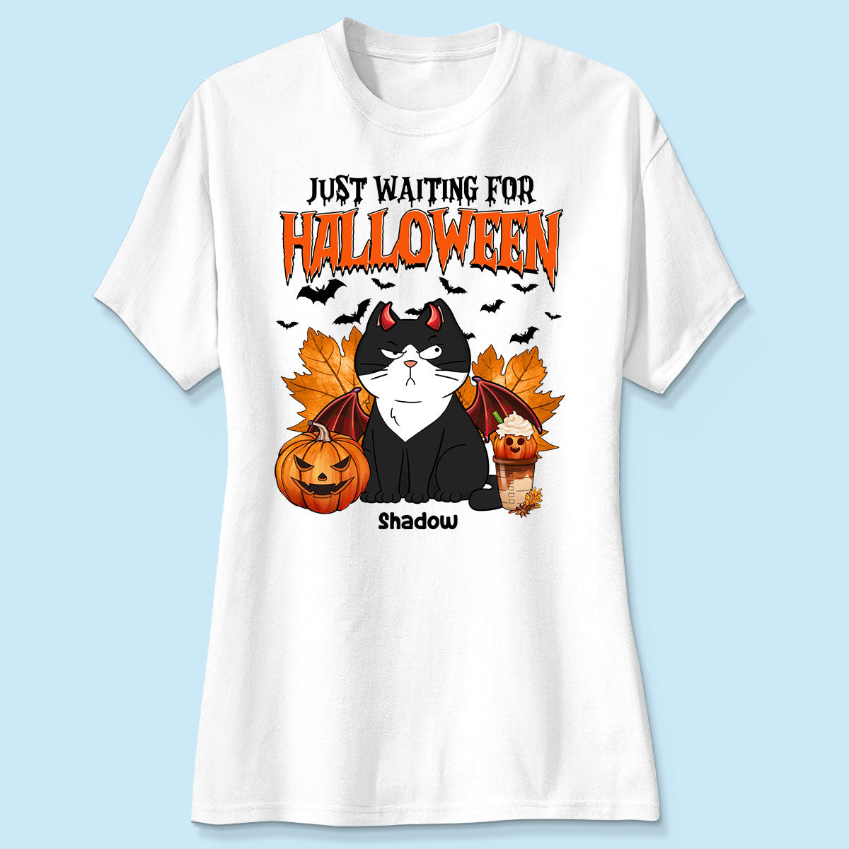 Funny Naughty Cats Just Waiting For Halloween Personalized Shirt