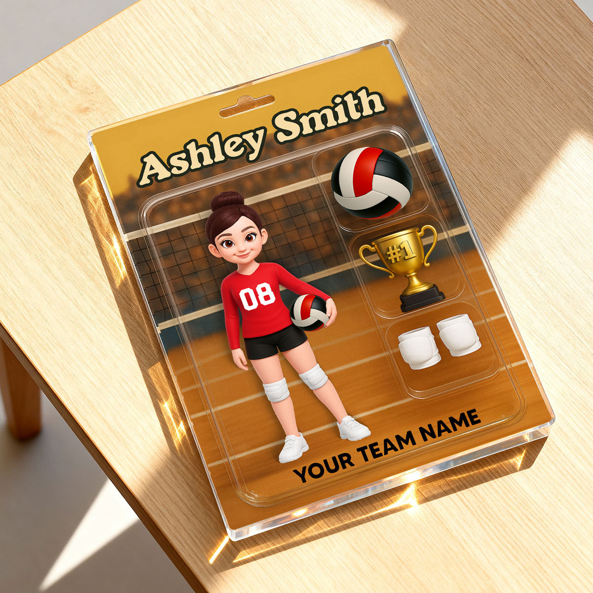 3D Effect Volleyball Player Custom Figure Style - Personalized Acrylic Block Plaque - Unique Christmas Gift For Volleyball Players, Granddaughter, Daughter