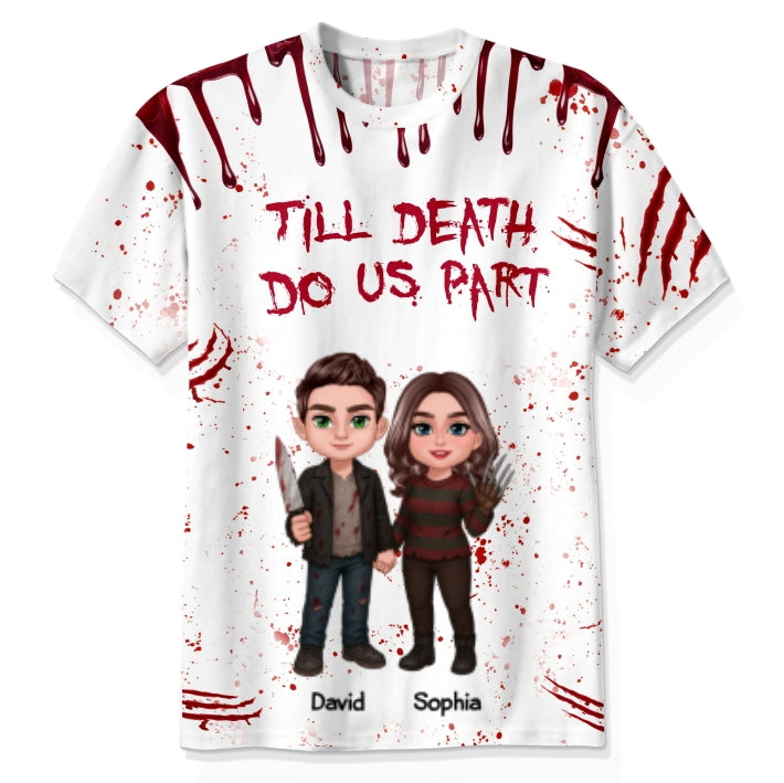 Halloween Horror Theme Couple Matching Personalized Shirt