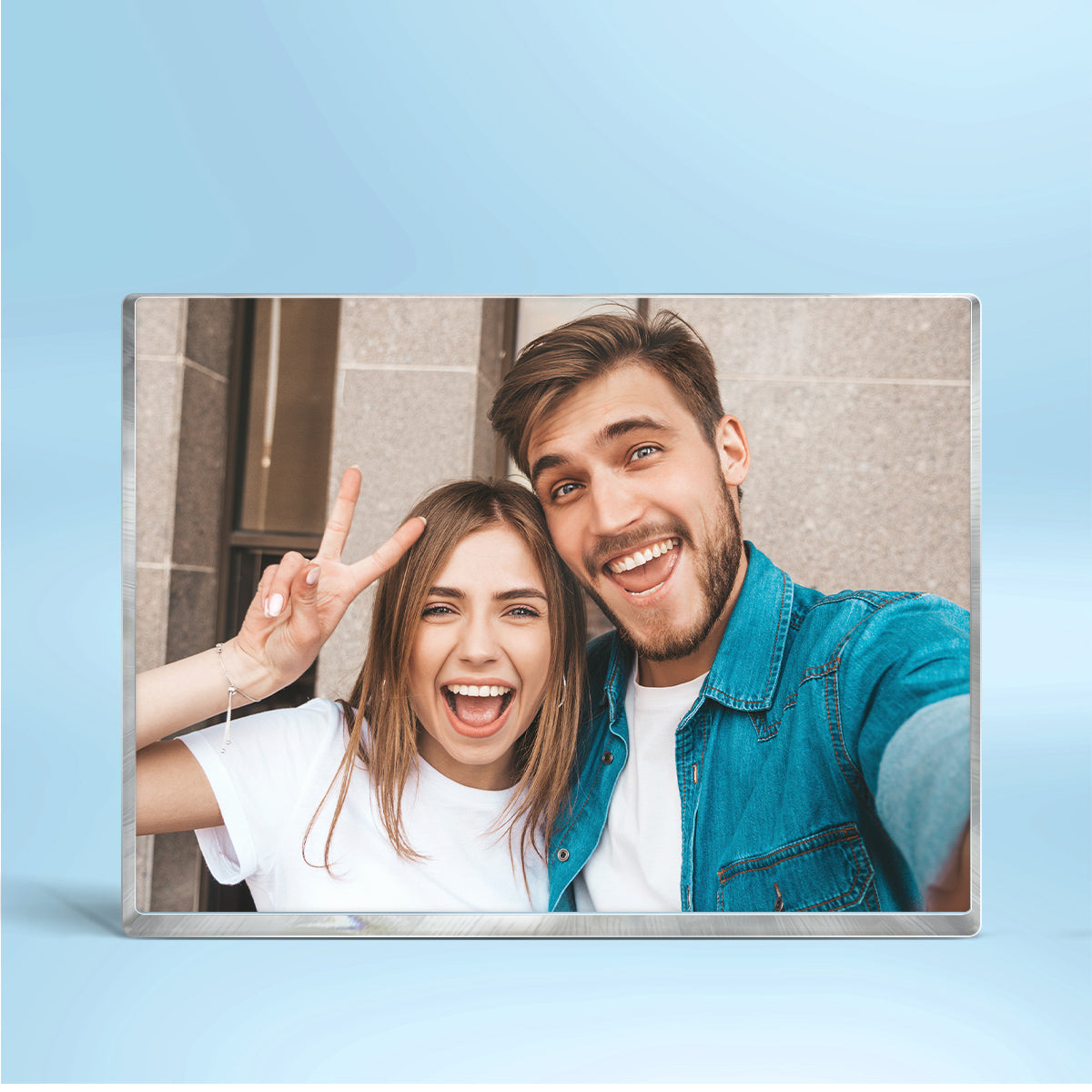 Couple Photo Upload Personalized Rectangle Acrylic Block Plaque, Heartfelt Gift For Couple, For Him, For Her, Boyfriend, Girlfriend, Husband, Wife