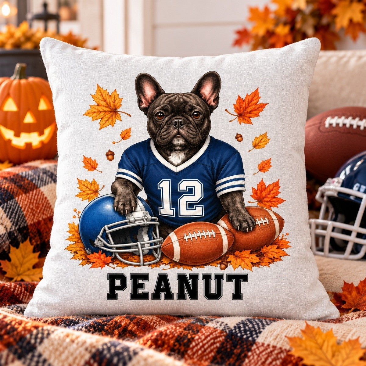 Trending Football Dog Cat Upload Photo - Personalized Pillow - Fall Season Gift For Man, Woman