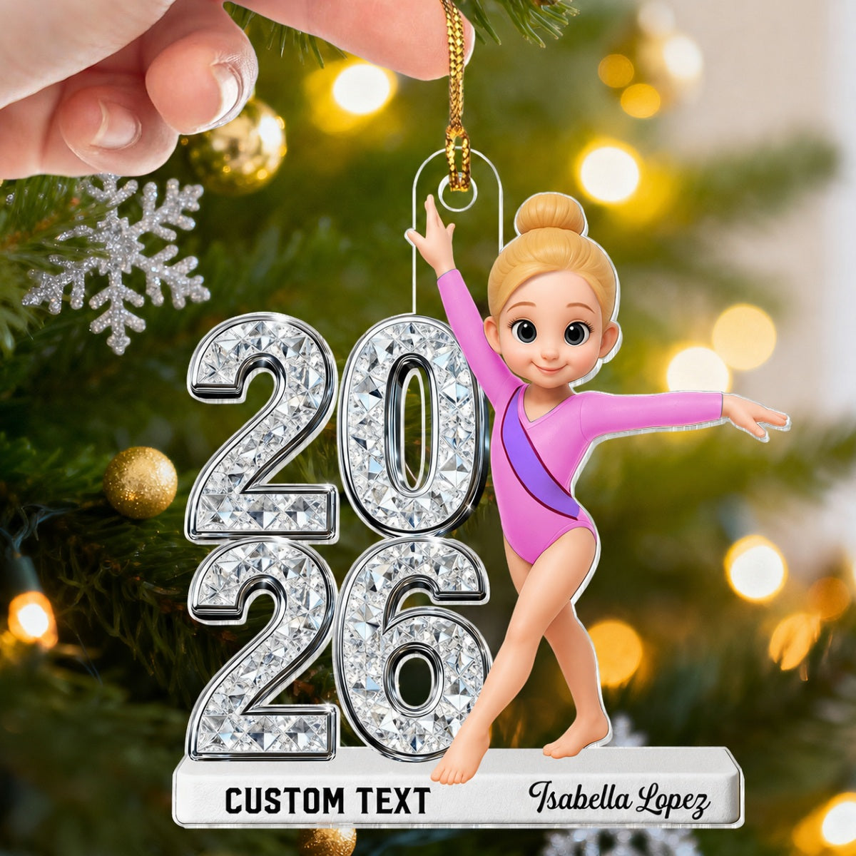 3D Shiny Effect Sport Player With Year - Personalized Acrylic Ornament - Gift For Daughter, Granddaughter, Son, Grandson