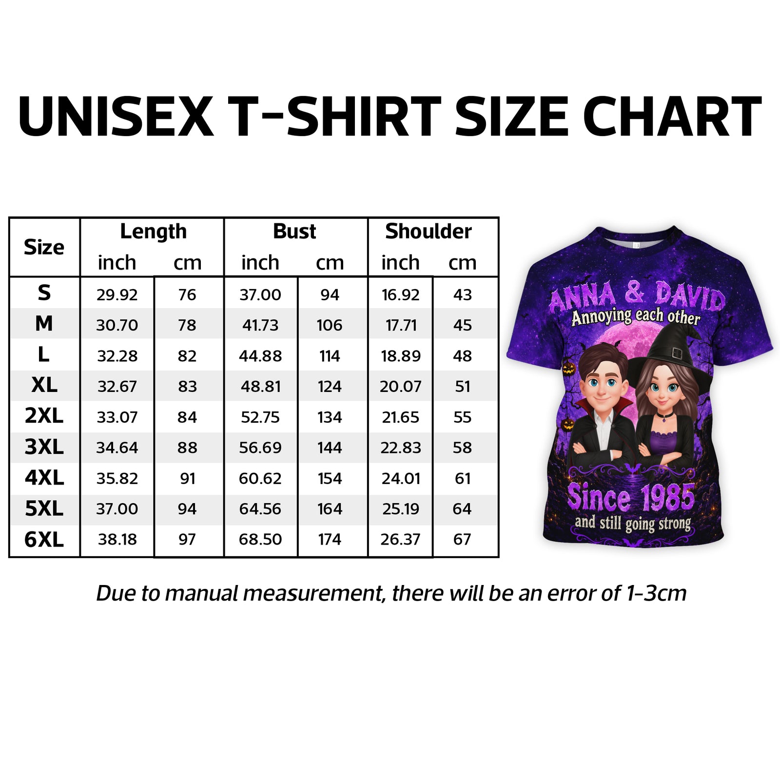 Full Moon Halloween Couple - Personalized Shirt - Halloween Matching Shirts for Couple, Anniversary Gift for Him, for Her