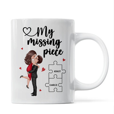My Missing Piece Couple Hugging Kissing Valentine‘s Day Gift For Her Gift For Him Personalized Mug