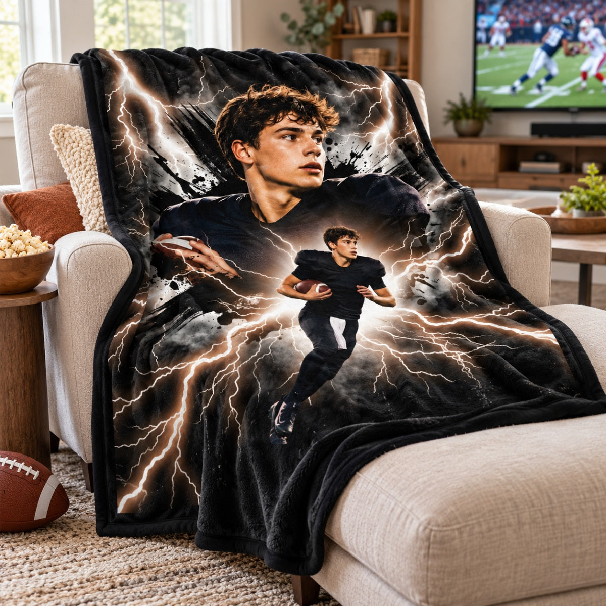Trending Bootleg Sport Photos Insert - Personalized Fleece Blanket - Gift For Boy, Girl