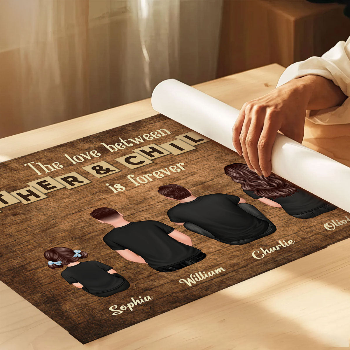 The Love Between Father & Daughters Sons Is Forever Rustic Personalized Poster, Heartfelt Gift For Dad
