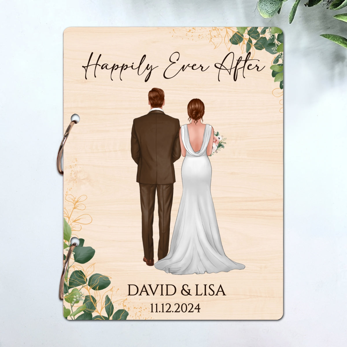 Happily Ever After Wedding Couple Personalized Card Keeper, Wedding Shower Card Holder