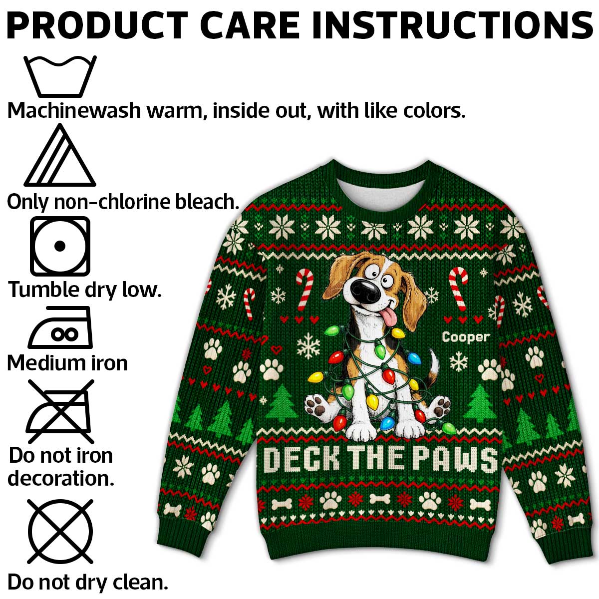Custom Pet Portrait Quirky Silly Dog - Personalized Faux Knitted Ugly Sweater - Funny Christmas Gift For Dog Lover